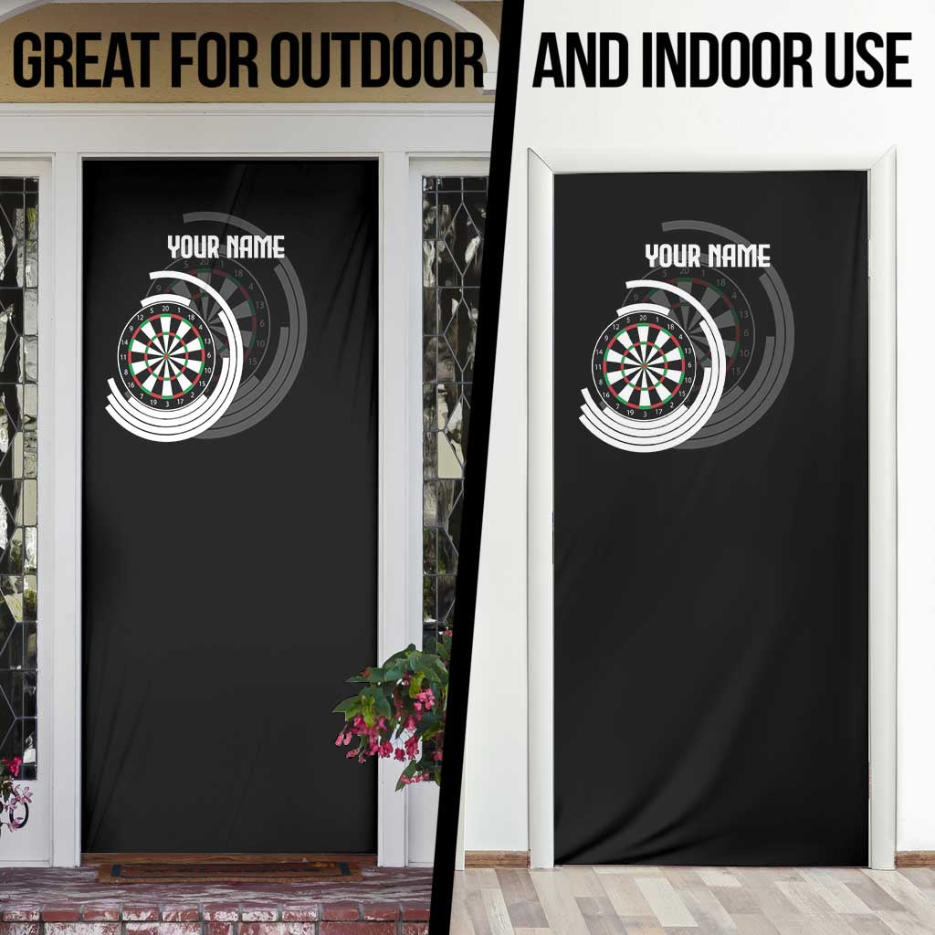 Personalized Black and White Dartboard Door Cover Bullseye Target Design for Dart Players - Wonder Print Shop