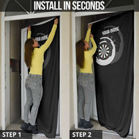Personalized Black and White Dartboard Door Cover Bullseye Target Design for Dart Players - Wonder Print Shop