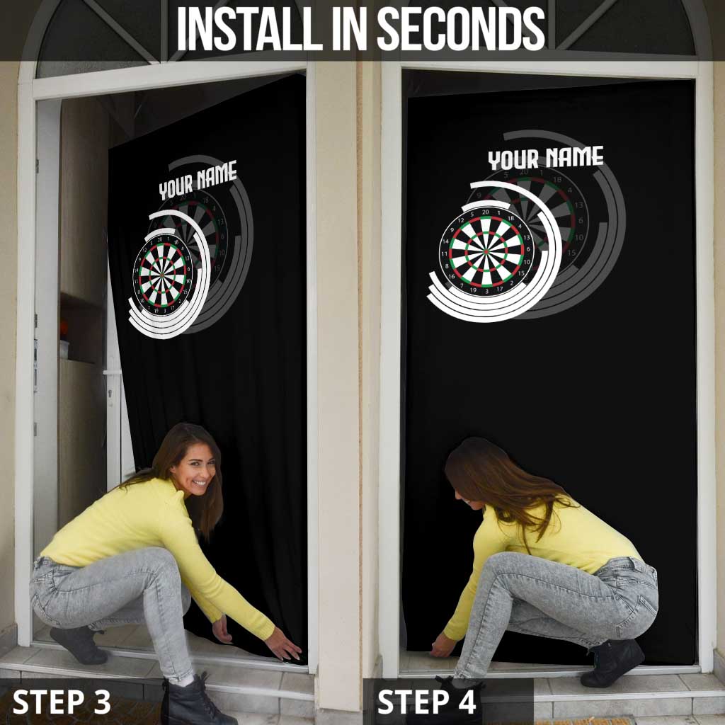 Personalized Black and White Dartboard Door Cover Bullseye Target Design for Dart Players - Wonder Print Shop