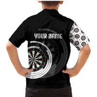 Personalized Black and White Dartboard Family Matching Mermaid Dress and Hawaiian Shirt Bullseye Target Design for Dart Players - Wonder Print Shop