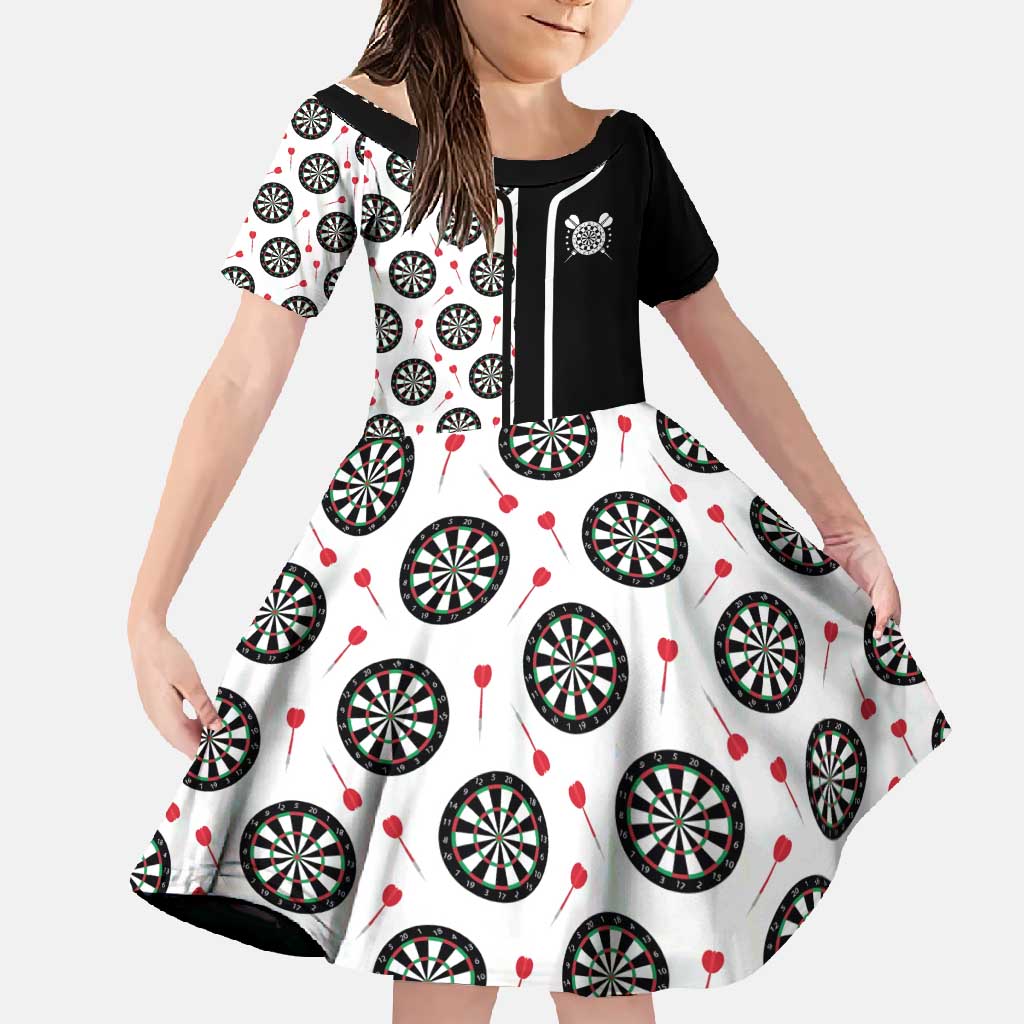 Personalized Black and White Dartboard Family Matching Mermaid Dress and Hawaiian Shirt Bullseye Target Design for Dart Players - Wonder Print Shop