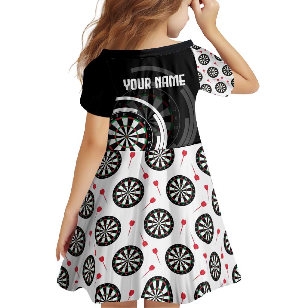 Personalized Black and White Dartboard Family Matching Mermaid Dress and Hawaiian Shirt Bullseye Target Design for Dart Players - Wonder Print Shop