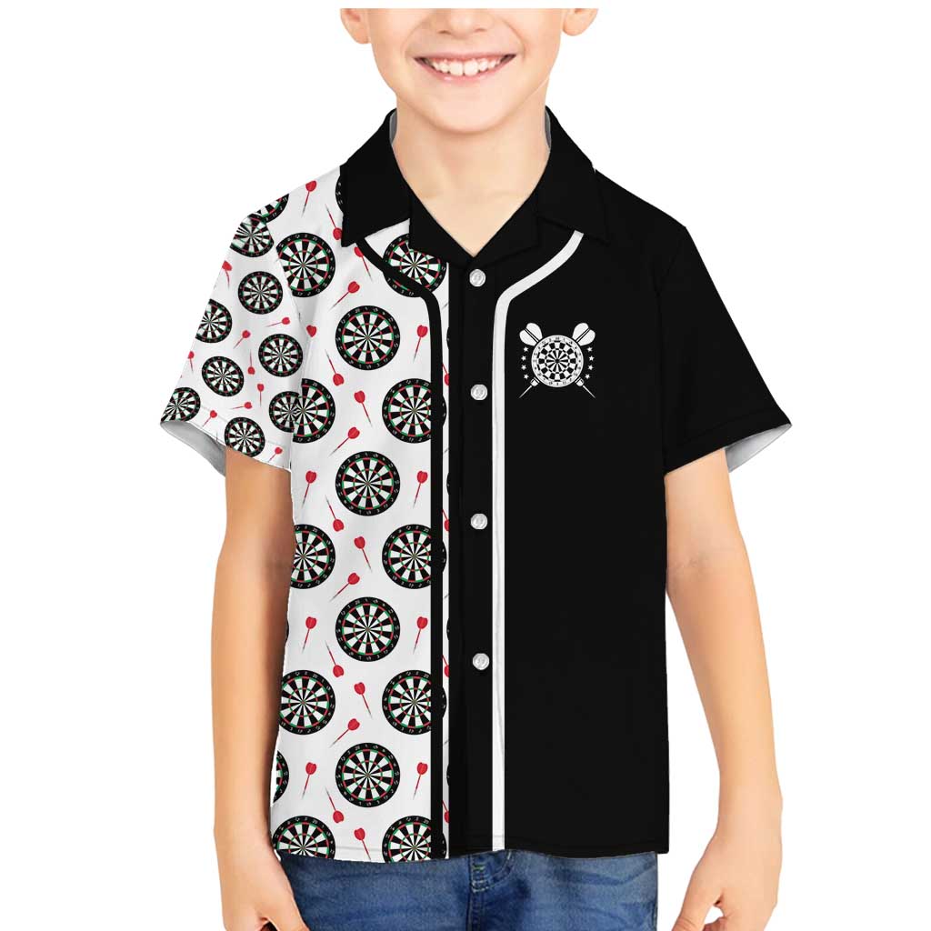 Personalized Black and White Dartboard Family Matching Mermaid Dress and Hawaiian Shirt Bullseye Target Design for Dart Players - Wonder Print Shop