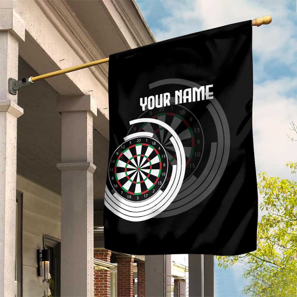 Personalized Black and White Dartboard Garden Flag Bullseye Target Design for Dart Players - Wonder Print Shop