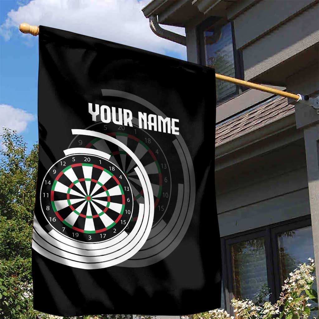 Personalized Black and White Dartboard Garden Flag Bullseye Target Design for Dart Players - Wonder Print Shop