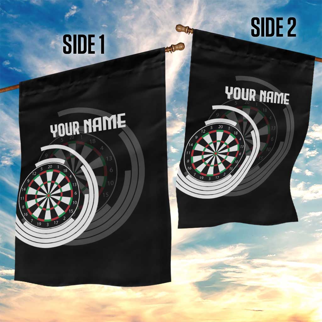 Personalized Black and White Dartboard Garden Flag Bullseye Target Design for Dart Players - Wonder Print Shop
