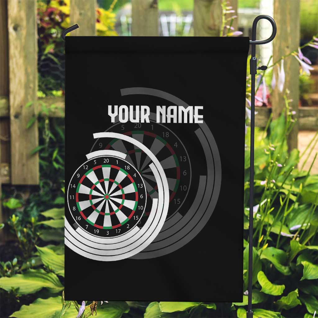 Personalized Black and White Dartboard Garden Flag Bullseye Target Design for Dart Players - Wonder Print Shop
