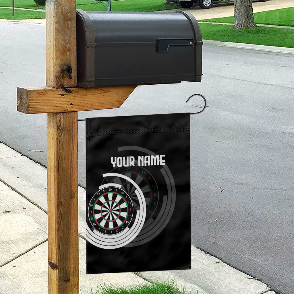 Personalized Black and White Dartboard Garden Flag Bullseye Target Design for Dart Players - Wonder Print Shop