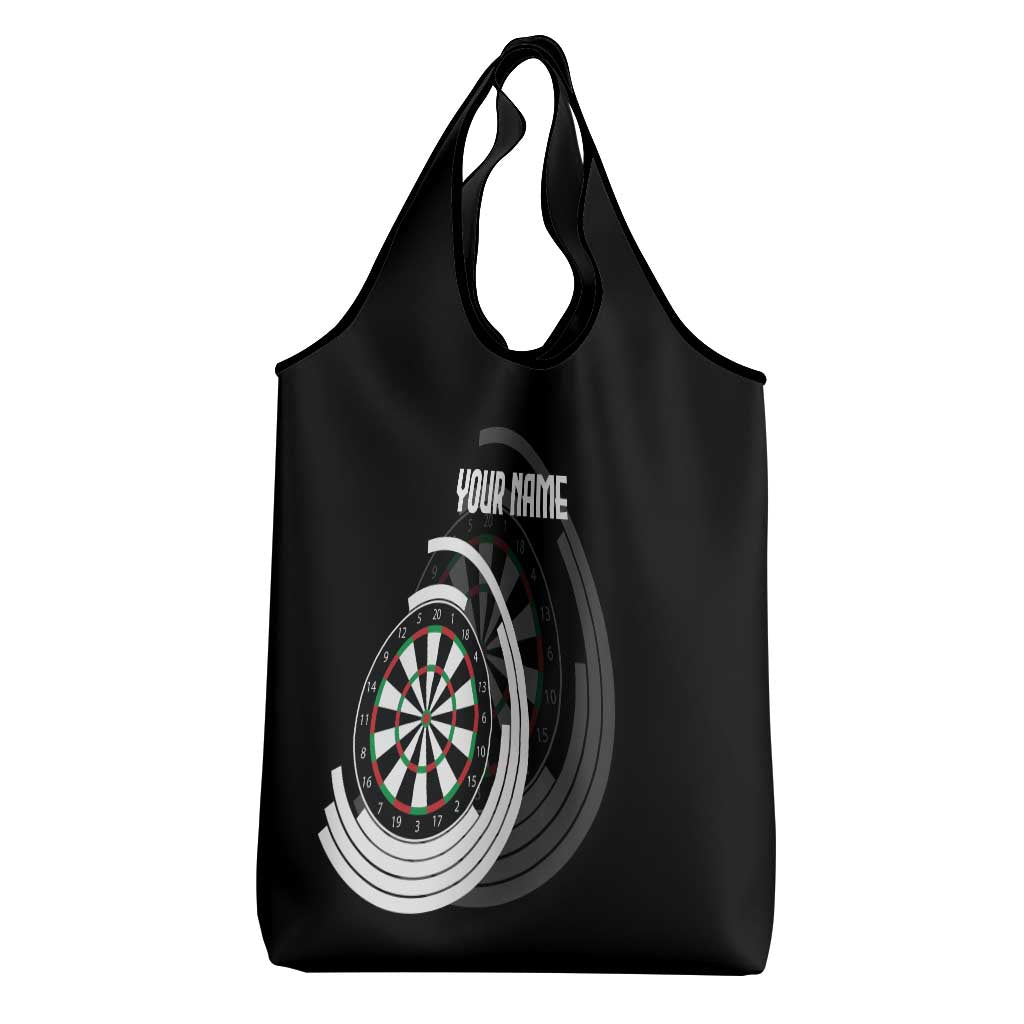 Personalized Black and White Dartboard Grocery Bag Bullseye Target Design for Dart Players - Wonder Print Shop