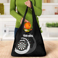 Personalized Black and White Dartboard Grocery Bag Bullseye Target Design for Dart Players - Wonder Print Shop
