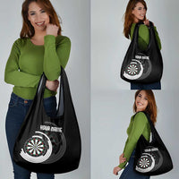 Personalized Black and White Dartboard Grocery Bag Bullseye Target Design for Dart Players - Wonder Print Shop