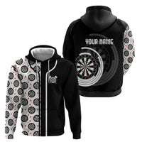 Personalized Black and White Dartboard Hoodie Bullseye Target Design for Dart Players - Wonder Print Shop