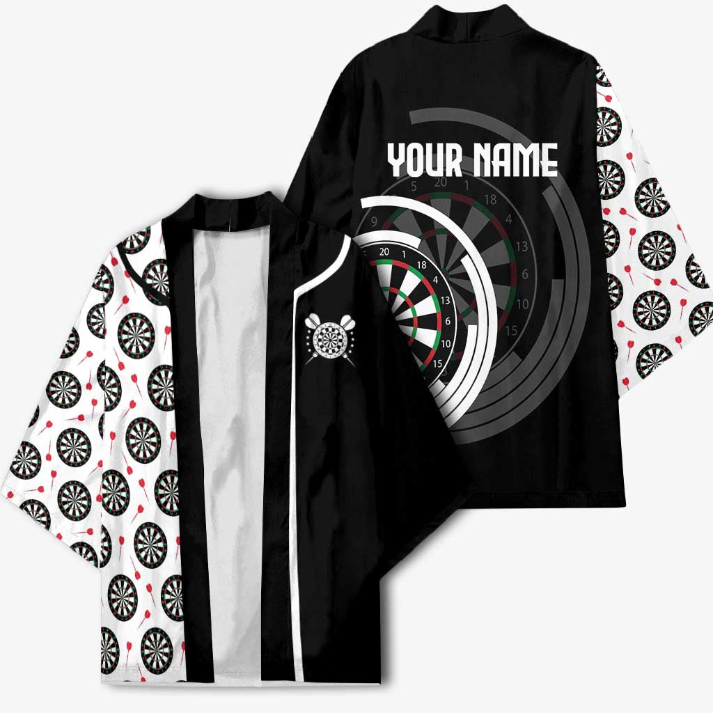 Personalized Black and White Dartboard Kimono Bullseye Target Design for Dart Players - Wonder Print Shop