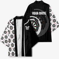 Personalized Black and White Dartboard Kimono Bullseye Target Design for Dart Players - Wonder Print Shop