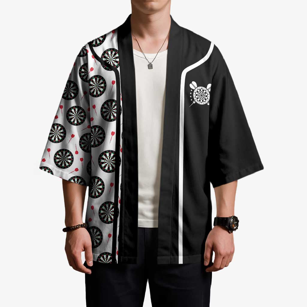 Personalized Black and White Dartboard Kimono Bullseye Target Design for Dart Players - Wonder Print Shop