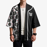 Personalized Black and White Dartboard Kimono Bullseye Target Design for Dart Players - Wonder Print Shop