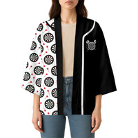 Personalized Black and White Dartboard Kimono Bullseye Target Design for Dart Players - Wonder Print Shop