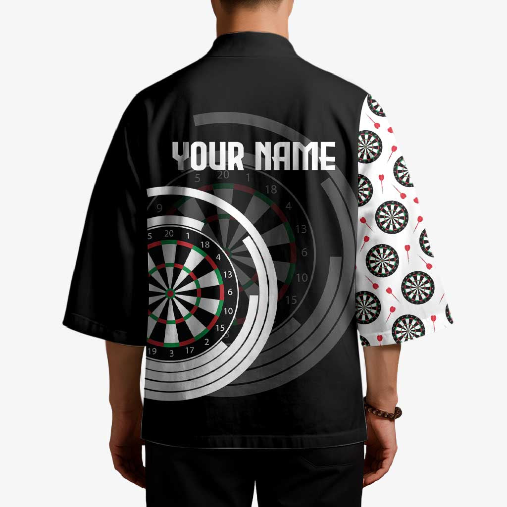 Personalized Black and White Dartboard Kimono Bullseye Target Design for Dart Players - Wonder Print Shop