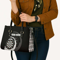 Personalized Black and White Dartboard Leather Bag Bullseye Target Design for Dart Players - Wonder Print Shop
