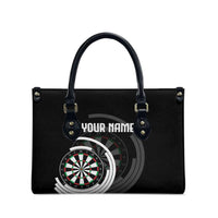 Personalized Black and White Dartboard Leather Bag Bullseye Target Design for Dart Players - Wonder Print Shop