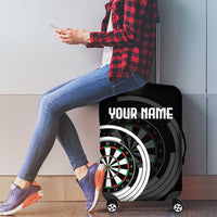 Personalized Black and White Dartboard Luggage Cover Bullseye Target Design for Dart Players - Wonder Print Shop