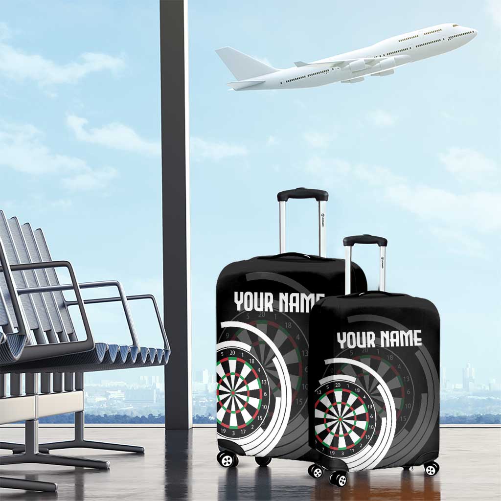 Personalized Black and White Dartboard Luggage Cover Bullseye Target Design for Dart Players - Wonder Print Shop