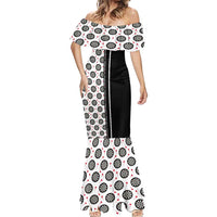Personalized Black and White Dartboard Mermaid Dress Bullseye Target Design for Dart Players - Wonder Print Shop