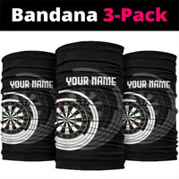 Personalized Black and White Dartboard Neck Gaiter Bullseye Target Design for Dart Players - Wonder Print Shop