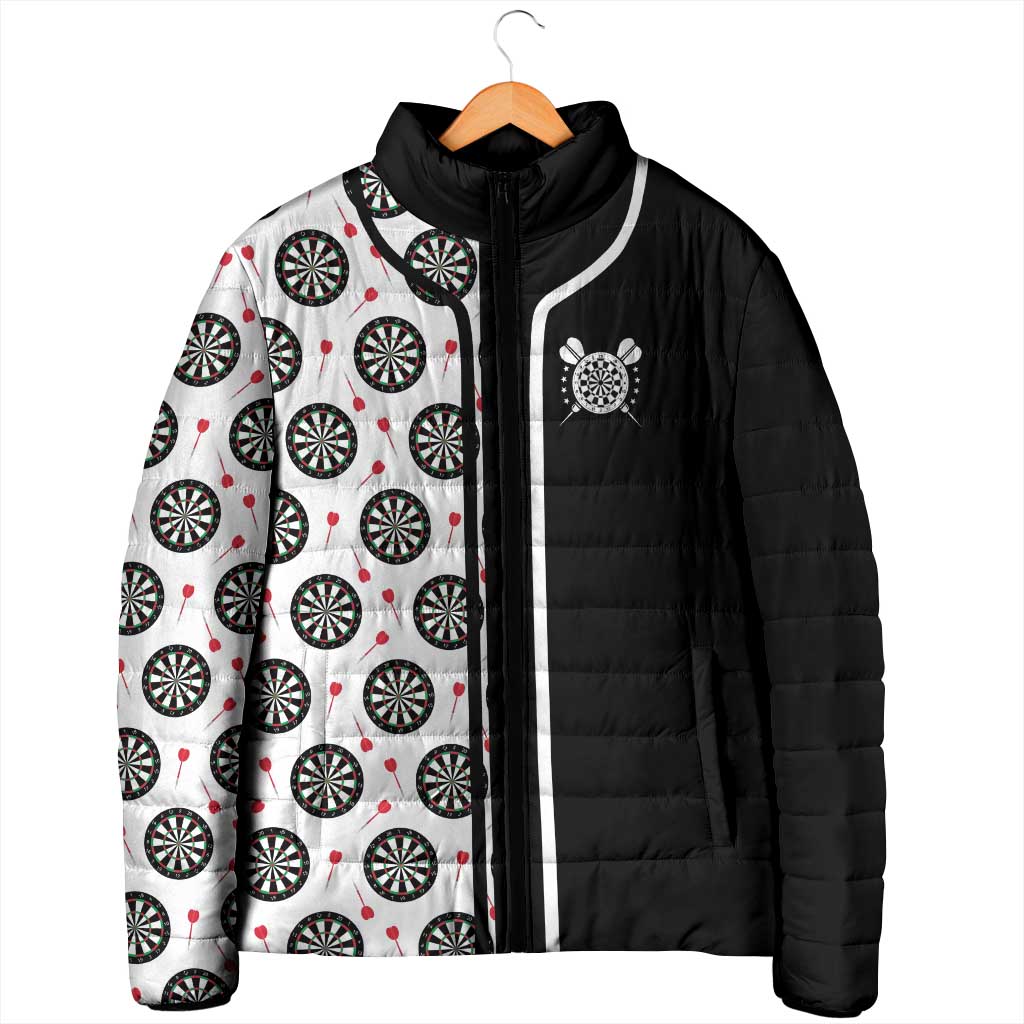 Personalized Black and White Dartboard Padded Jacket Bullseye Target Design for Dart Players - Wonder Print Shop