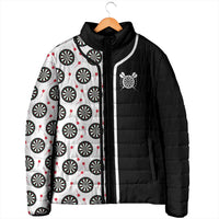 Personalized Black and White Dartboard Padded Jacket Bullseye Target Design for Dart Players - Wonder Print Shop