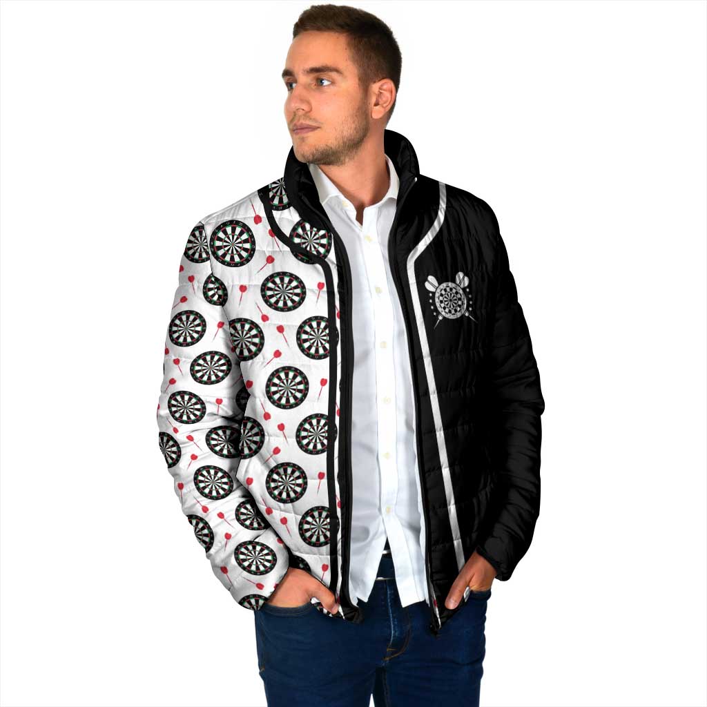 Personalized Black and White Dartboard Padded Jacket Bullseye Target Design for Dart Players - Wonder Print Shop
