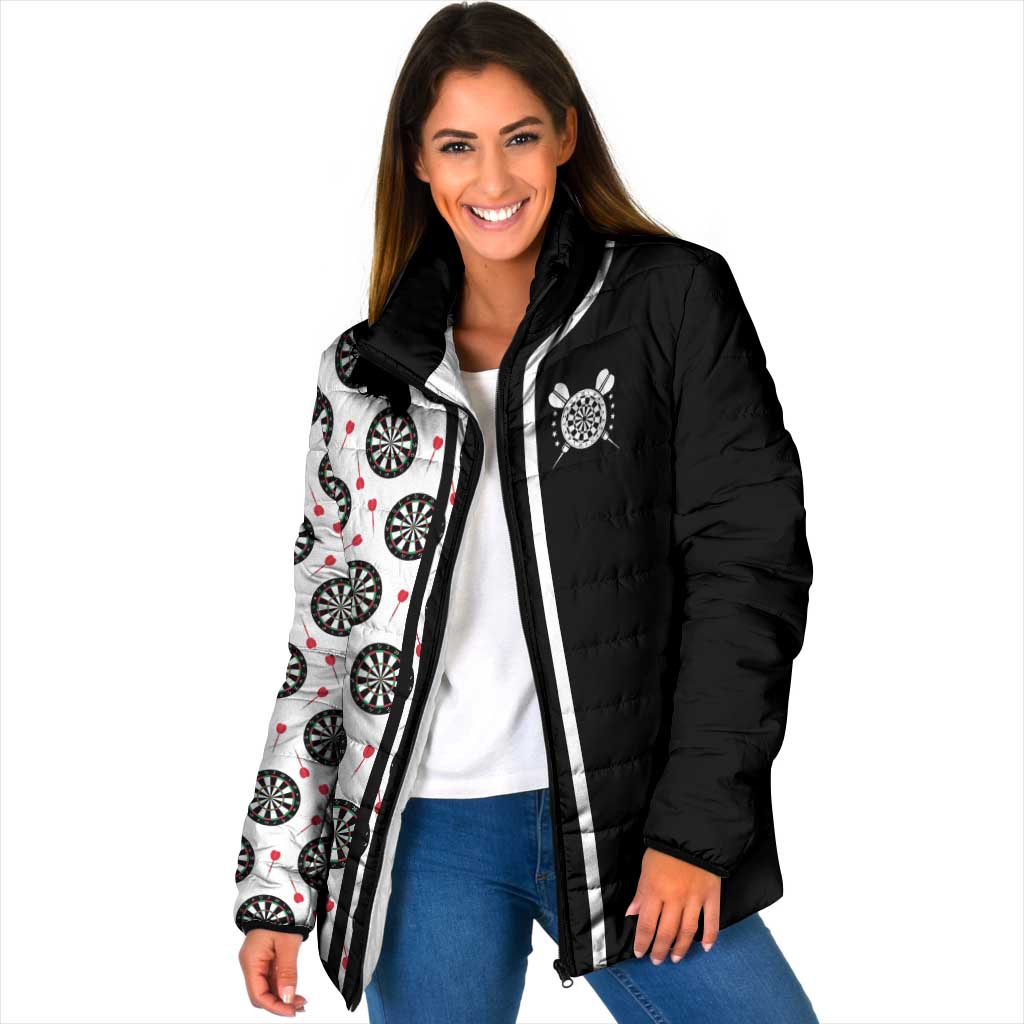 Personalized Black and White Dartboard Padded Jacket Bullseye Target Design for Dart Players - Wonder Print Shop