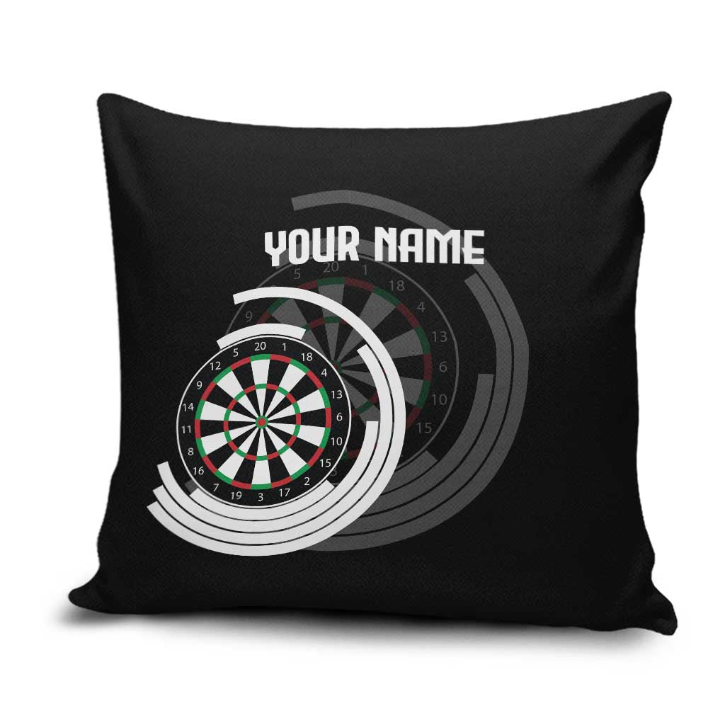 Personalized Black and White Dartboard Pillow Cover Bullseye Target Design for Dart Players - Wonder Print Shop