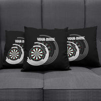 Personalized Black and White Dartboard Pillow Cover Bullseye Target Design for Dart Players - Wonder Print Shop