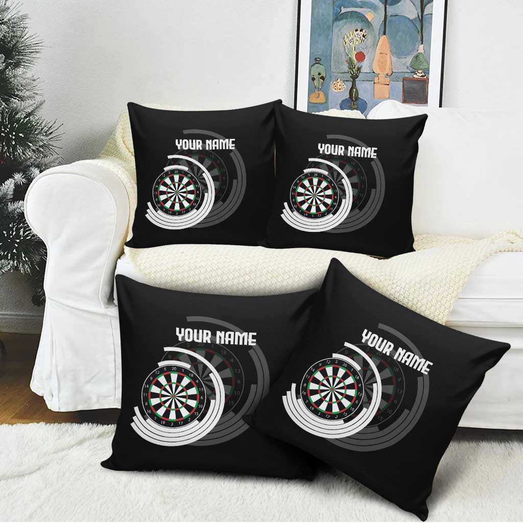Personalized Black and White Dartboard Pillow Cover Bullseye Target Design for Dart Players - Wonder Print Shop