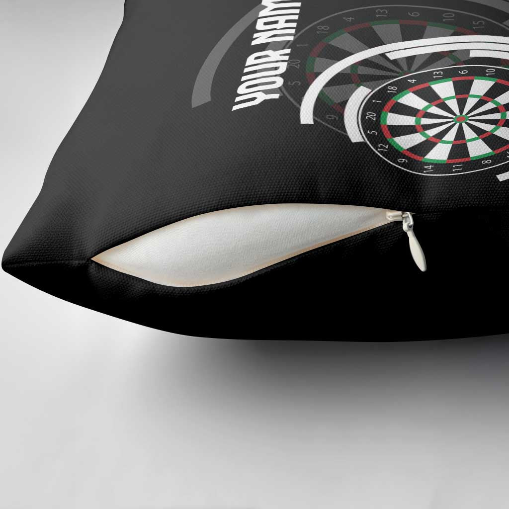 Personalized Black and White Dartboard Pillow Cover Bullseye Target Design for Dart Players - Wonder Print Shop