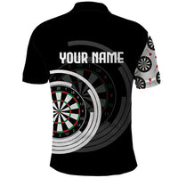 Personalized Black and White Dartboard Polo Shirt Bullseye Target Design for Dart Players - Wonder Print Shop