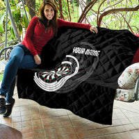 Personalized Black and White Dartboard Quilt Bullseye Target Design for Dart Players - Wonder Print Shop