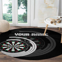 Personalized Black and White Dartboard Round Carpet Bullseye Target Design for Dart Players - Wonder Print Shop