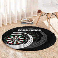Personalized Black and White Dartboard Round Carpet Bullseye Target Design for Dart Players - Wonder Print Shop