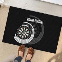 Personalized Black and White Dartboard Rubber Doormat Bullseye Target Design for Dart Players - Wonder Print Shop