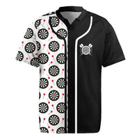 Personalized Black and White Dartboard Rugby Jersey Bullseye Target Design for Dart Players - Wonder Print Shop