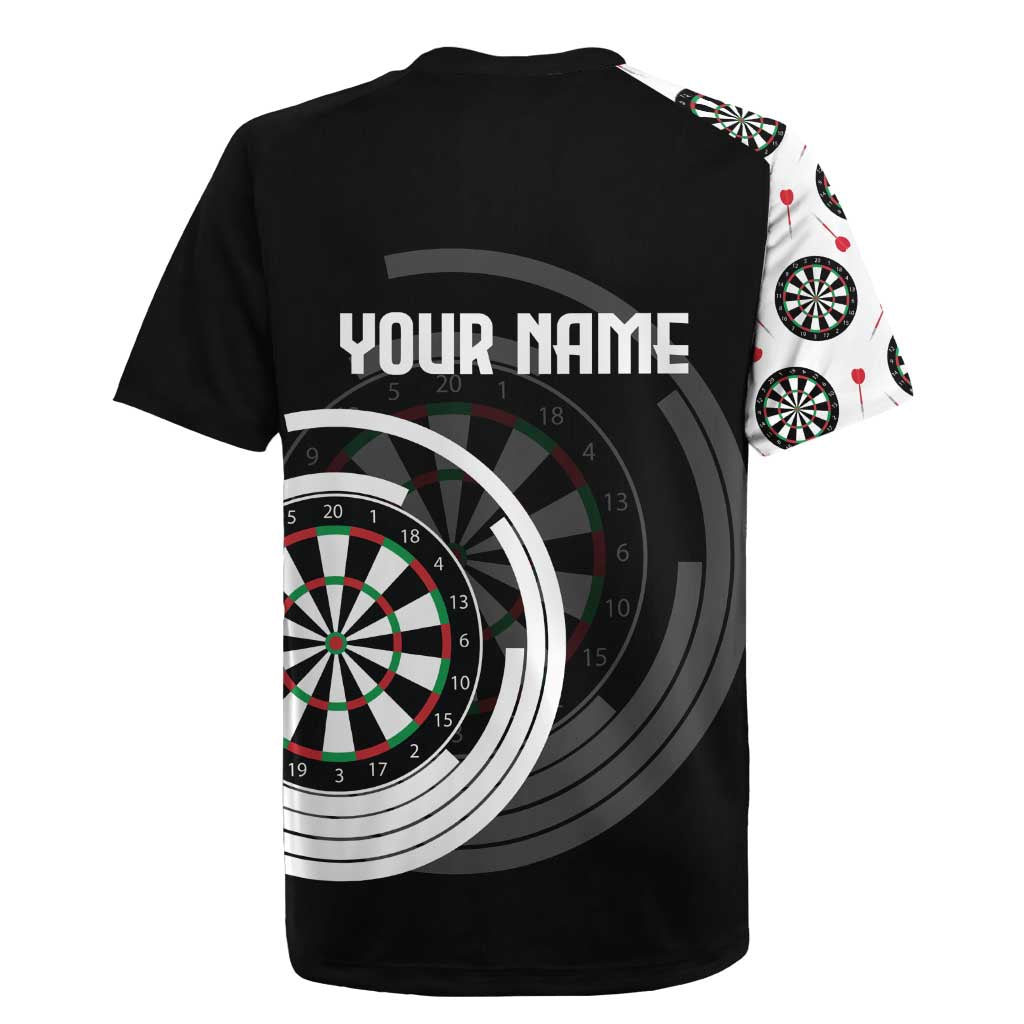 Personalized Black and White Dartboard Rugby Jersey Bullseye Target Design for Dart Players - Wonder Print Shop