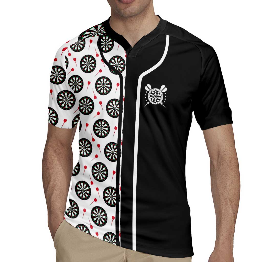 Personalized Black and White Dartboard Rugby Jersey Bullseye Target Design for Dart Players - Wonder Print Shop