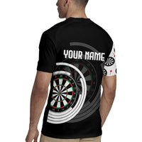Personalized Black and White Dartboard Rugby Jersey Bullseye Target Design for Dart Players - Wonder Print Shop