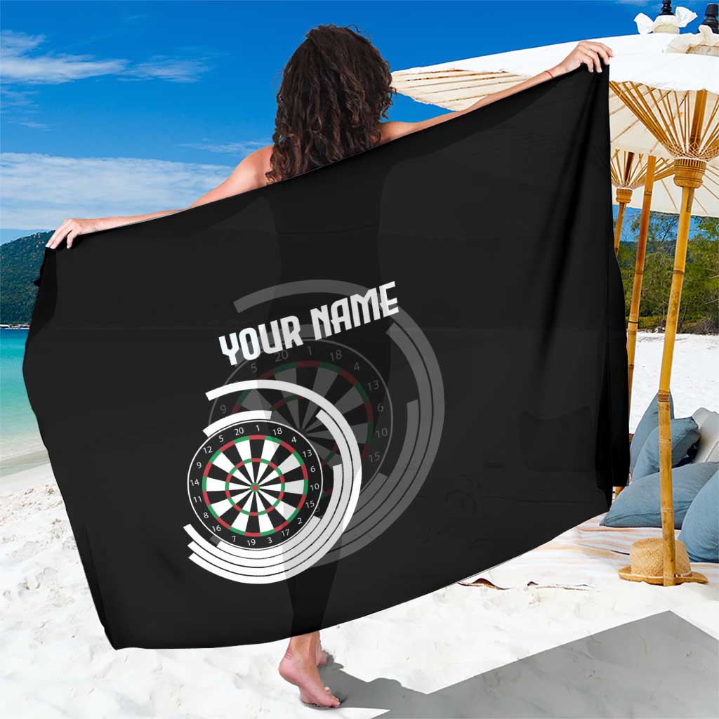 Personalized Black and White Dartboard Sarong Bullseye Target Design for Dart Players - Wonder Print Shop