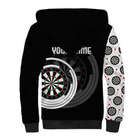 Personalized Black and White Dartboard Sherpa Hoodie Bullseye Target Design for Dart Players - Wonder Print Shop
