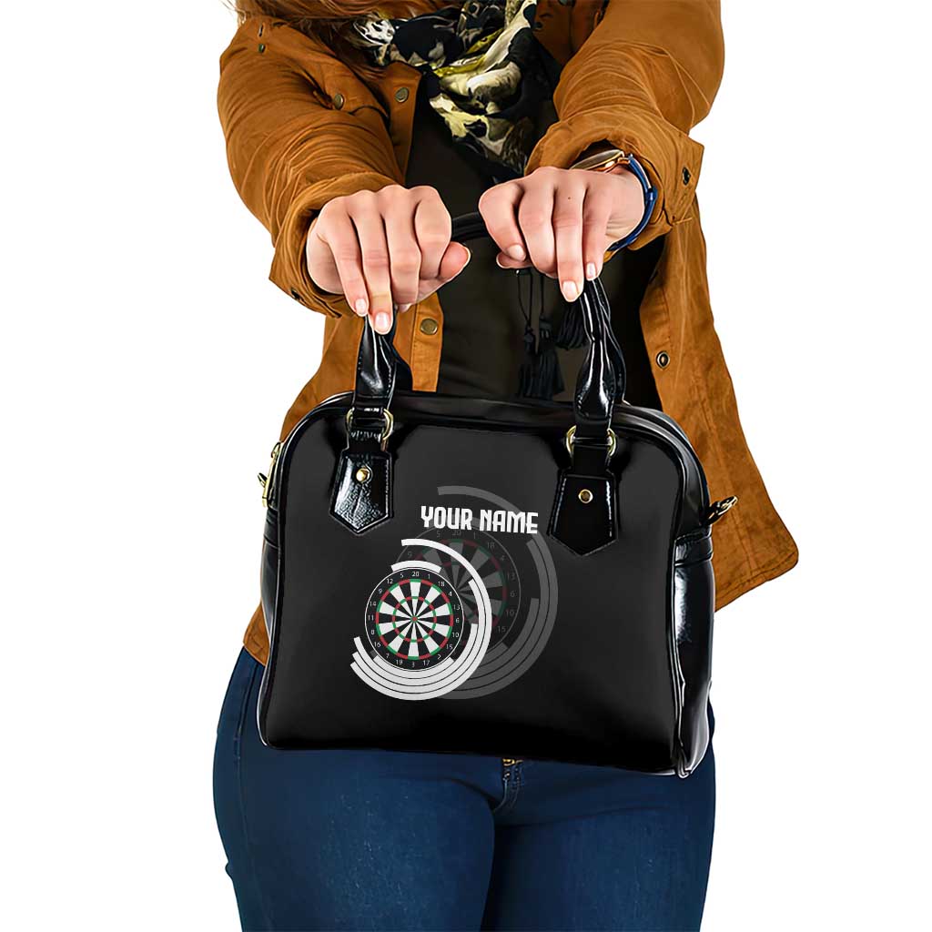 Personalized Black and White Dartboard Shoulder Handbag Bullseye Target Design for Dart Players - Wonder Print Shop