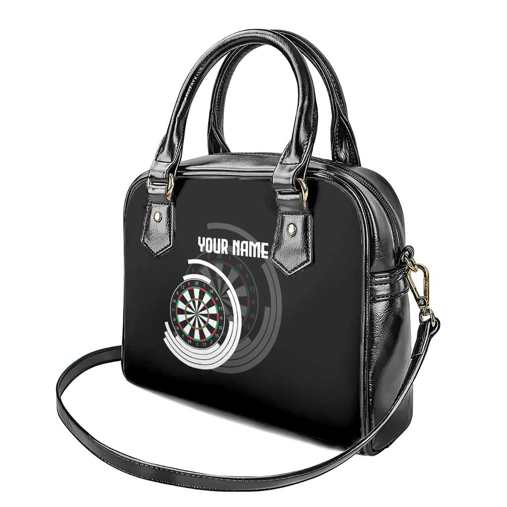 Personalized Black and White Dartboard Shoulder Handbag Bullseye Target Design for Dart Players - Wonder Print Shop