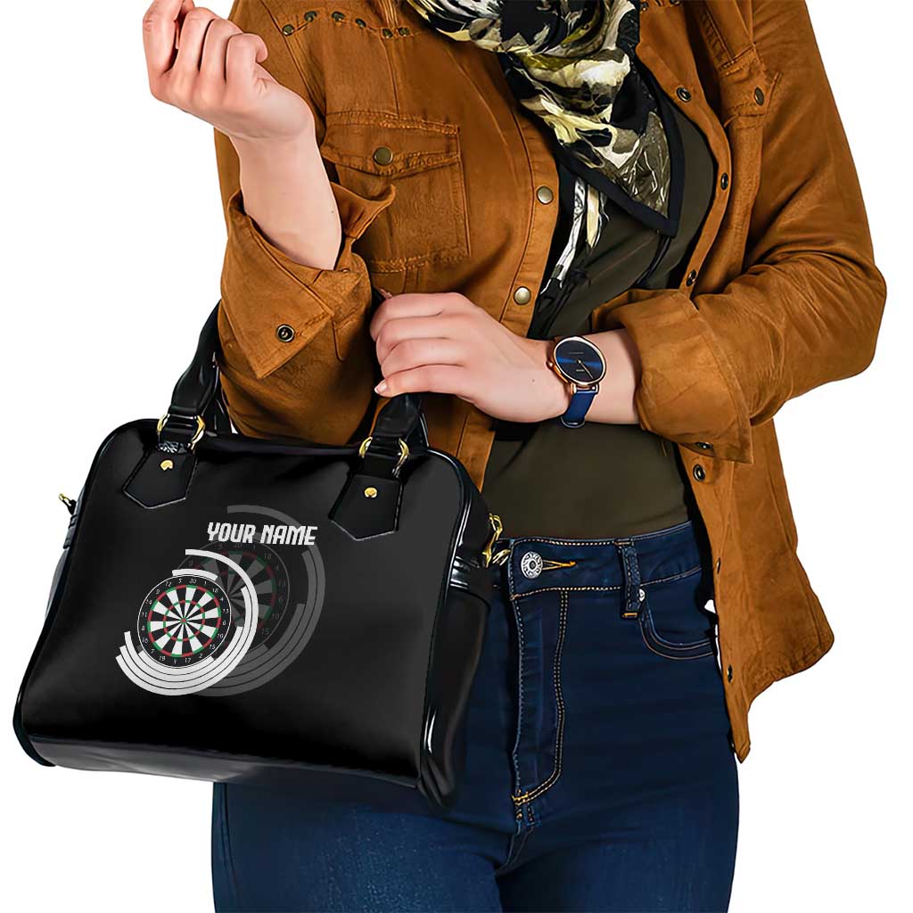 Personalized Black and White Dartboard Shoulder Handbag Bullseye Target Design for Dart Players - Wonder Print Shop